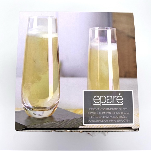 NIB Eparé Iridescent Champagne Flutes (Set of 4) - Picture 7 of 14